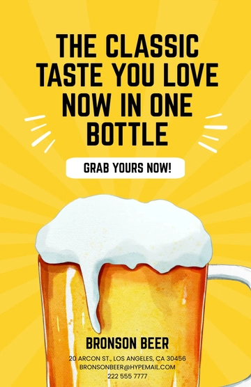 Free Classic Beer Poster Template to Edit Online