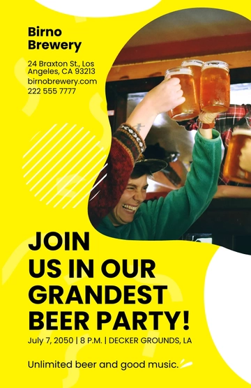 Free Beer Party Poster Template to Edit Online