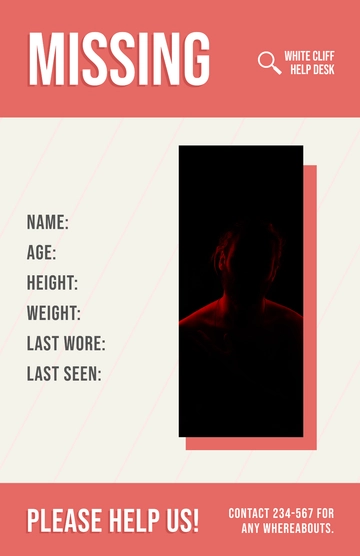 Free Blank Missing Poster Template to Edit Online