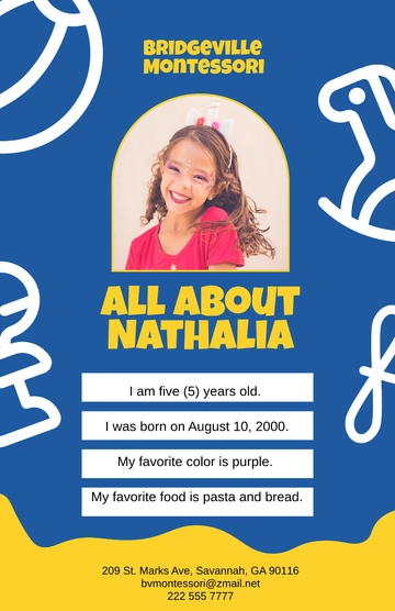Free Aesthetic Kindergarten All About Me Poster Template to Edit Online