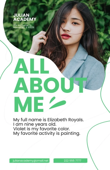 Free Simple All About Me Poster Template to Edit Online