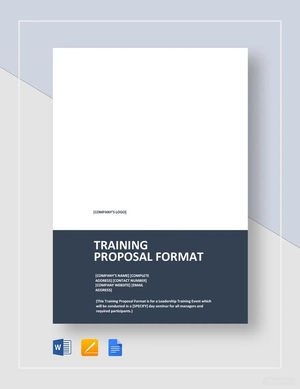 Training Proposal Format Template Training Proposal Format Template