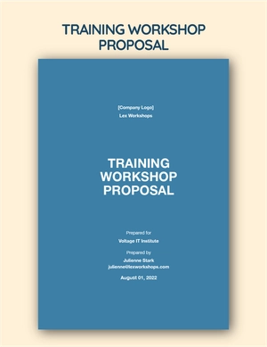 Training Workshop Proposal Template Training Workshop Proposal Template