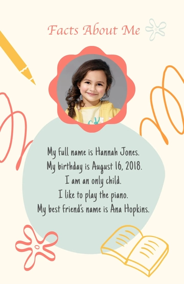 Free Back To School All About Me Poster Template to Edit Online