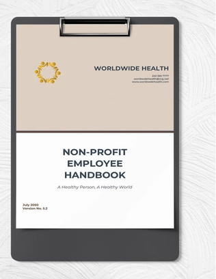 Non Profit Employee Handbook Template
