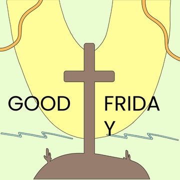 Free Cartoon Good Friday Clipart Template to Edit Online