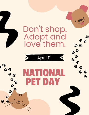 Free National Pet Day Marketing Template to Edit Online
