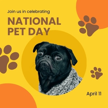 Free National Pet Day Promotional Instagram Post Template to Edit Online