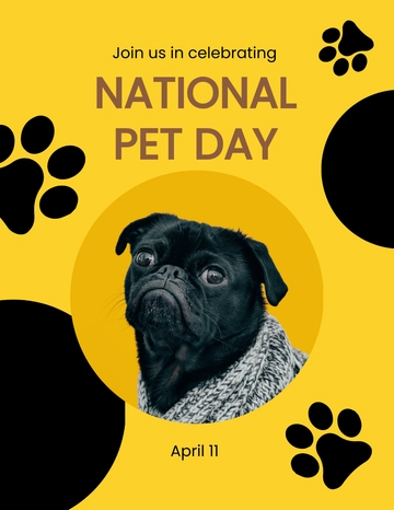 Free National Pet Day Promotional Flyer Template to Edit Online