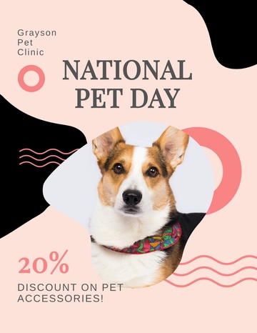 Free National Pet Day Discount Template to Edit Online
