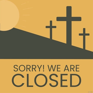 Closed For Good Friday Vector