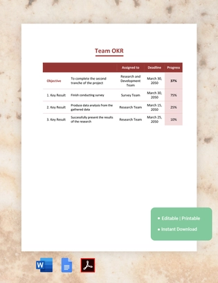 Team OKR Template