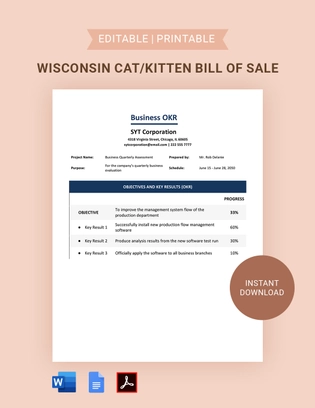 Business OKR Template