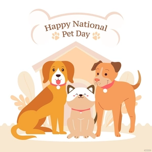 Flat National Pet Day Vector Flat National Pet Day Vector