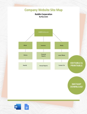 Company Website Site Map Template