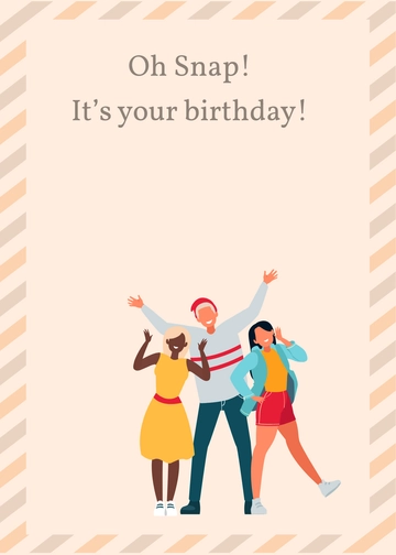 Free Minimalist Birthday Snap Card Template to Edit Online