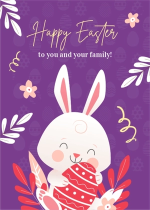 Free Happy Easter Card Template to Edit Online
