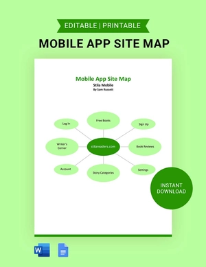 Mobile App Site Map Template