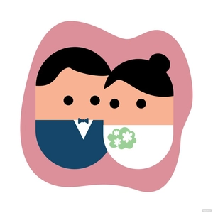 Cartoon Wedding Couple Clipart