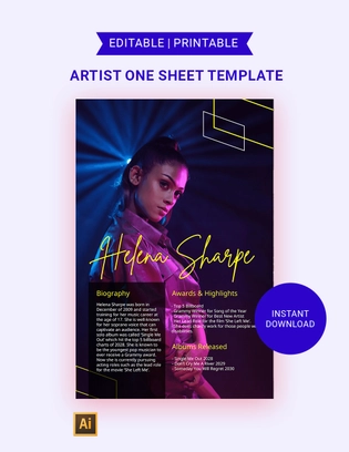 Artist One Sheet Template