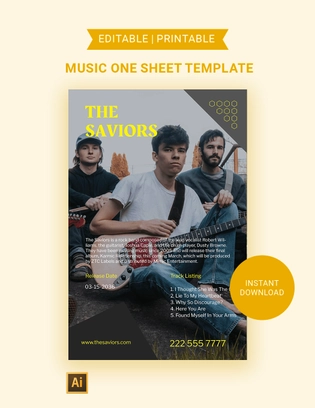 Music One Sheet Template