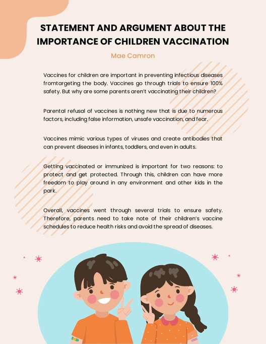 Statement and Argument Graphic Organizer Template