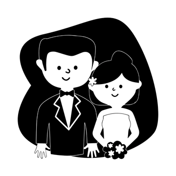 Free Cute Wedding Silhouette Template to Edit Online
