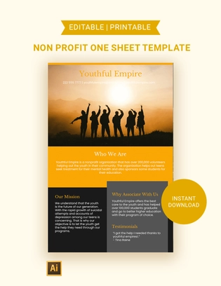 Non Profit One Sheet Template