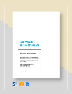 Car Wash Business Plan Template