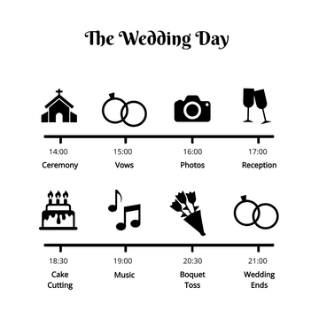 Free Wedding Timeline Silhouette Template to Edit Online