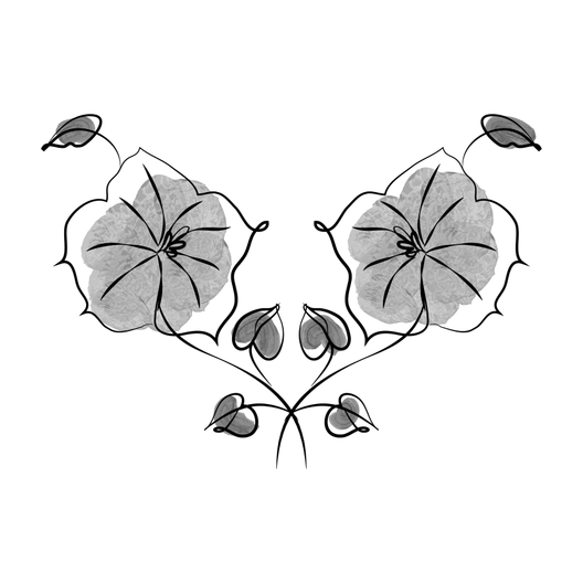 Watercolor Wedding Flower Silhouette