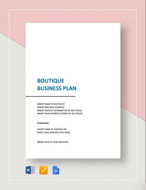 Boutique Business Plan Template