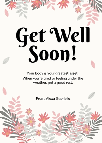 Free Get Well Soon Card Template to Edit Online