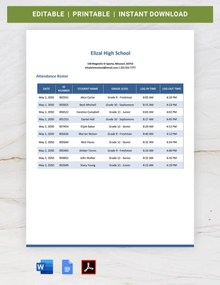 Attendance Roster