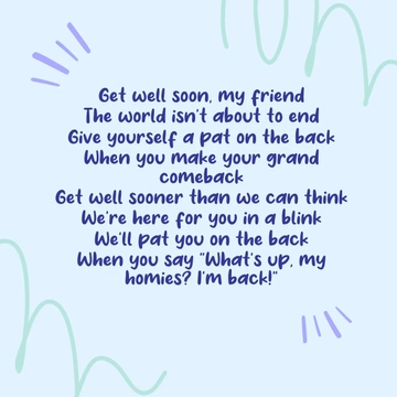 Free Funny Get Well Soon Poem Template to Edit Online