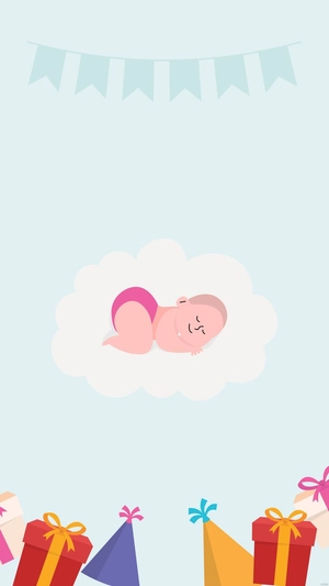 Baby Birthday Mobile Background