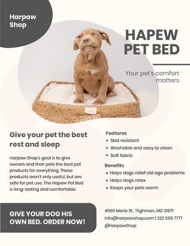 Marketing Product Sell Sheet Template