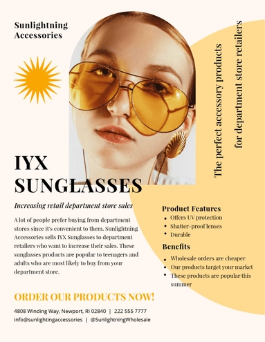 Retail Sell Sheet Template