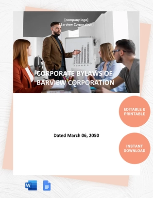 District of Columbia Corporate Bylaws Template