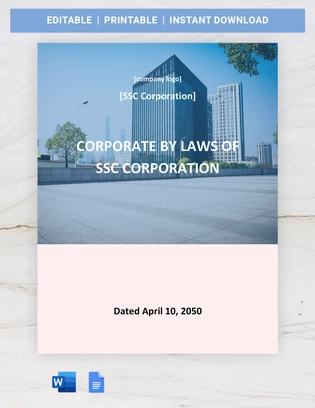 South Carolina Corporate Bylaws Template