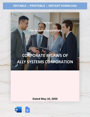Tennessee Corporate Bylaws Template