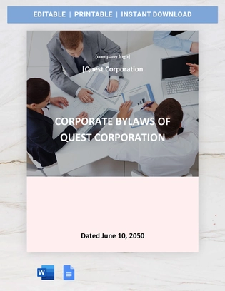 Vermont Corporate Bylaws Template