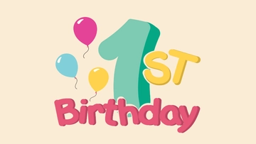Free Happy 1st Birthday Background Template to Edit Online