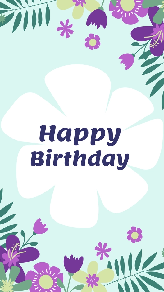 Floral Birthday Mobile Background