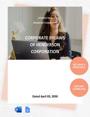 Pennsylvania Corporate Bylaws Template