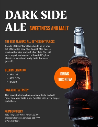 Beer Sell Sheet Template