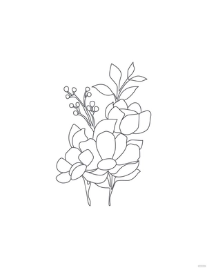 Watercolor Wedding Flower Coloring Page