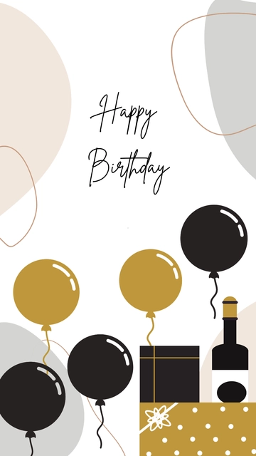 Free Transparent Happy Birthday Mobile Background Template to Edit Online