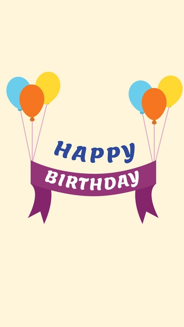 Free Birthday Banner Mobile Background Template to Edit Online