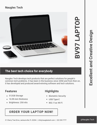 Creative Sell Sheet Template